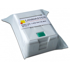 Коробка настенная на 1 кейстоун, с защитной шторкой, белая